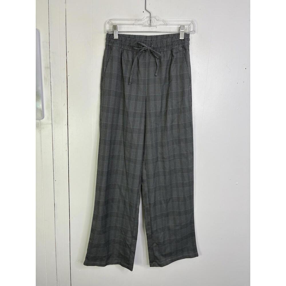Gap Pants Womens XS Wide Leg Plaid Pull On Drawstring Stretch Academia Twee
